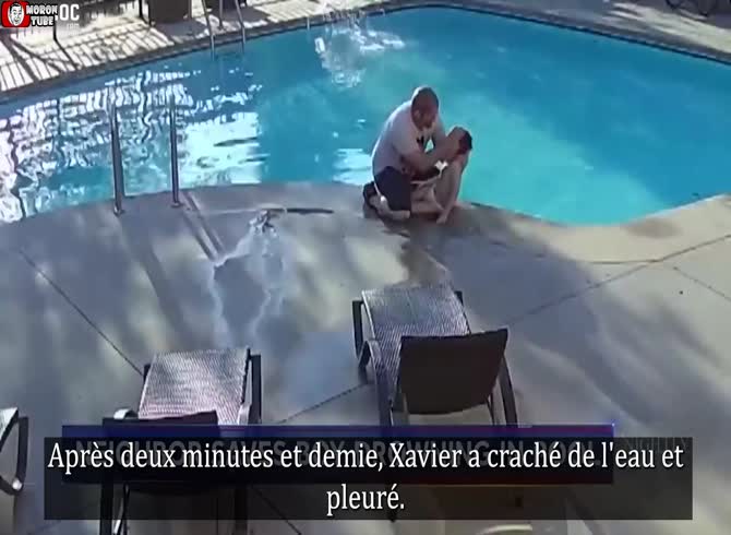 Video :Two neighbors save a youngster from drowning after three minutes submerged